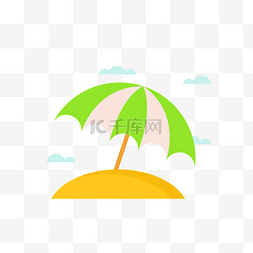 海滩太阳伞图片_夏季夏天海边太阳伞免扣素材
