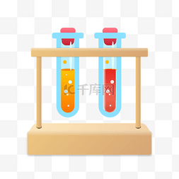 化学实验用品插画图片_化学容器试管插画