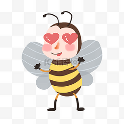 爱心拟人化图片_眼睛是爱心的花痴蜜蜂