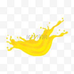 芒果汁插画图片_美味黄色芒果汁插画