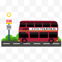 城市红色双层巴士