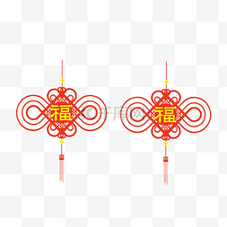 福字中国结边框图片_矢量手绘中国挂饰