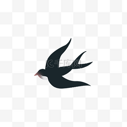 燕子飞翔插画图片_卡通黑色的小燕子免抠图