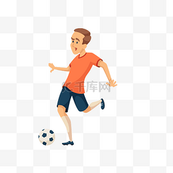 俄罗斯世界杯图片_卡通手绘踢足球少年