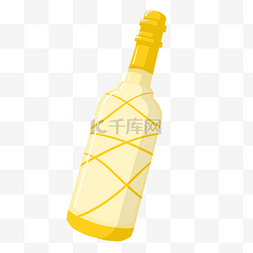 漂亮的瓶子图片_手绘黄色瓶子插画