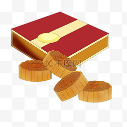 红色中国风月饼盒