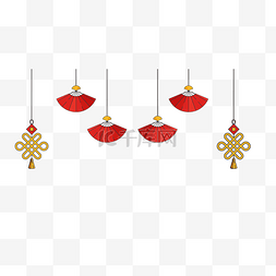 红色的中国结图片_春节扇子和中国结挂件