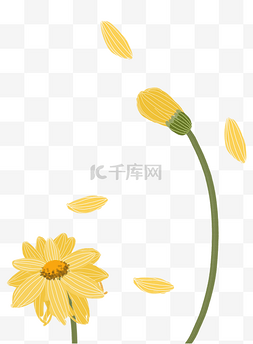 手绘黄色花瓣图片_手绘黄色向日葵下载