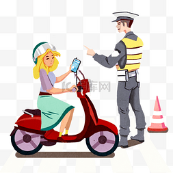 交警女士摩托车手机骑车不要看手