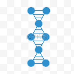 dna双螺旋你图片_简约蓝色DNA矢量PPT元素