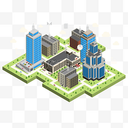 2.5D城市建设模型免抠图