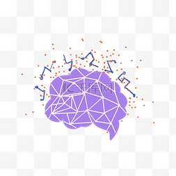 星座紫色大脑插图