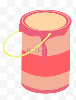质感油漆桶图片_2.5D粉色的油漆桶