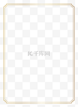 中国风图片_中国风元素简约烫金色细线内圆角