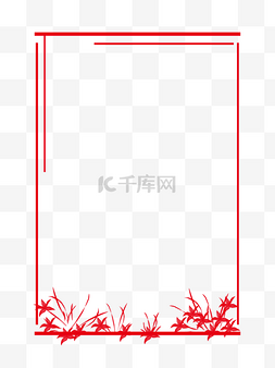 春节手绘边框图片_新年红色线条边框手绘边框