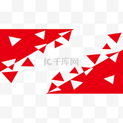 立体效果三角形大红色炫丽边框背