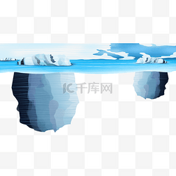 风景手绘插图图片_手绘卡通矢量冰川
