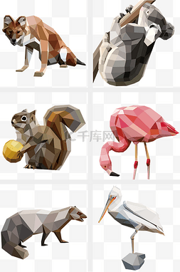 几何动物装饰插画