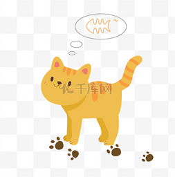 卡通猫咪图片_卡通动物猫咪想吃