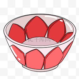 红色花纹碗图片_手绘精美图案碗