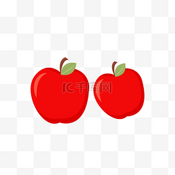 矢量卡通简洁扁平化水果苹果