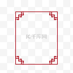 文本框图片_红色简约中国风边框装饰图案