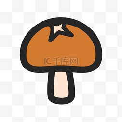 手绘香菇图片_卡通手绘矢量香菇蘑菇