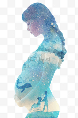 物语准妈妈孕妇矢量