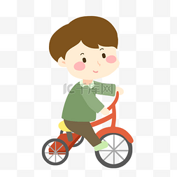 卡通小学生玩耍图片_公园里骑脚踏车的小学生免抠PNG素