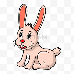 尾巴长卡通图片_卡通可爱粉色兔子