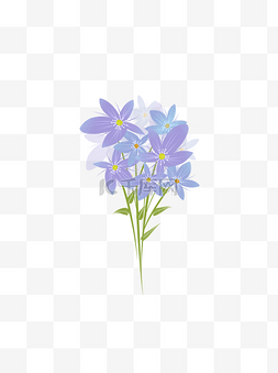 浪漫花朵花朵图片_手绘花束之唯美浪漫清新一束紫蓝