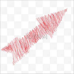 指向箭头红色图片_涂鸦风箭头设计插画