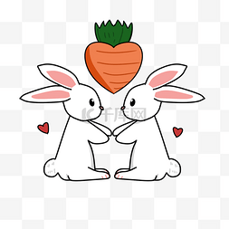 白色的小兔子图片_情人节白色的小兔子