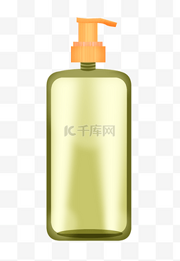 漂亮的瓶子图片_黄色的洗发水瓶子插画