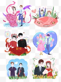 中式结婚素材图片_ 新人结婚照 