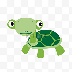乌龟可爱图片_小清新Q版绿色乌龟