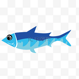 矢量海洋蓝色流口水的大鱼