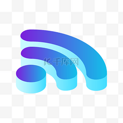 fi图片_2.5D立体Wi-Fi信号插画图标