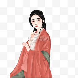 古风手绘古代美女图片_古风写实中国风古装汉服美女少女