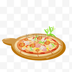 特色美食披萨切片插画