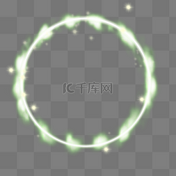 圆形光效边框图片_光效彩色光环闪亮圆形圈圈绿色免