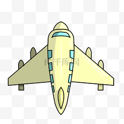 黄色的卡通飞机图片_卡通航空飞机插图