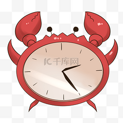 红色螃蟹钟表