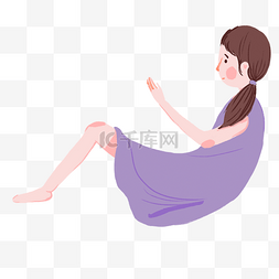 蓝色的长裙图片_蓝色长裙子女孩免抠图