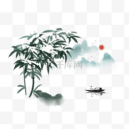 装饰水墨画图片_中国画水墨画插画