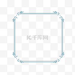 蓝色边框复古边框图片_蓝色花纹欧式边框