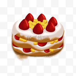 水果裸蛋糕卡通png素材
