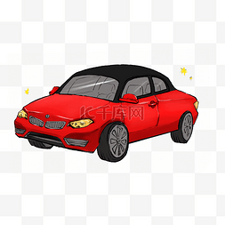崭新的红色小跑车PNG素材