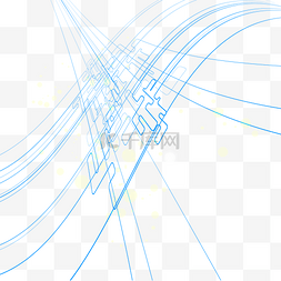 蓝色矢量商务科技线条