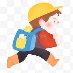 背小书包图片_背书包奔跑的小学生欧风Q版卡通